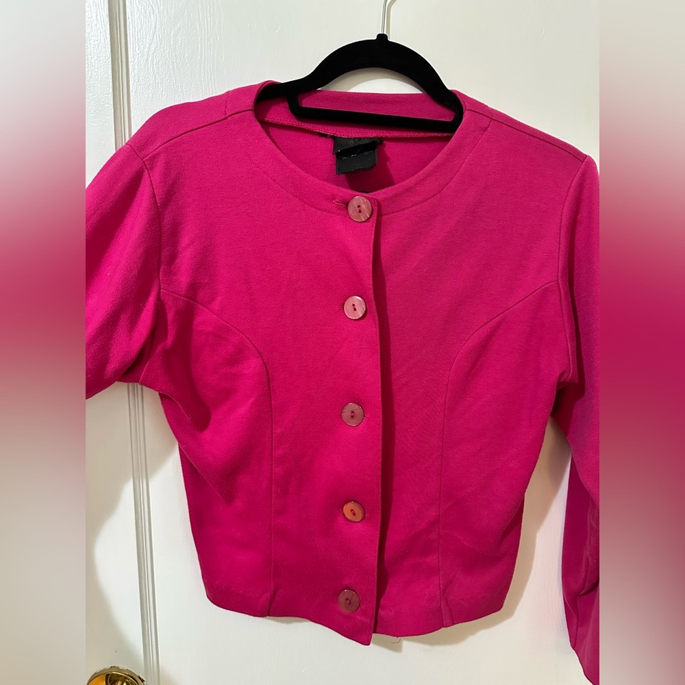 Vintage 80s Pink Button-Up Cardigan